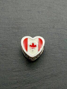 Pandora Canada I Love Canada Exclusive Heart Charm Sterling Silver Jewelry